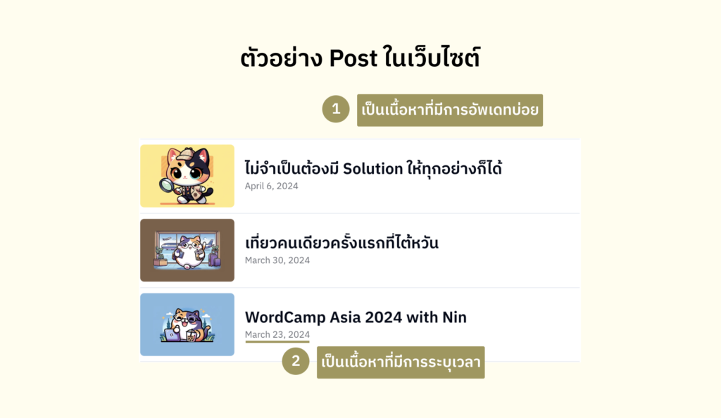 ตัวอย่าง Post ในเว็บไซต์โดยยกตัวอย่าง blog ของ blog.ninprd.com